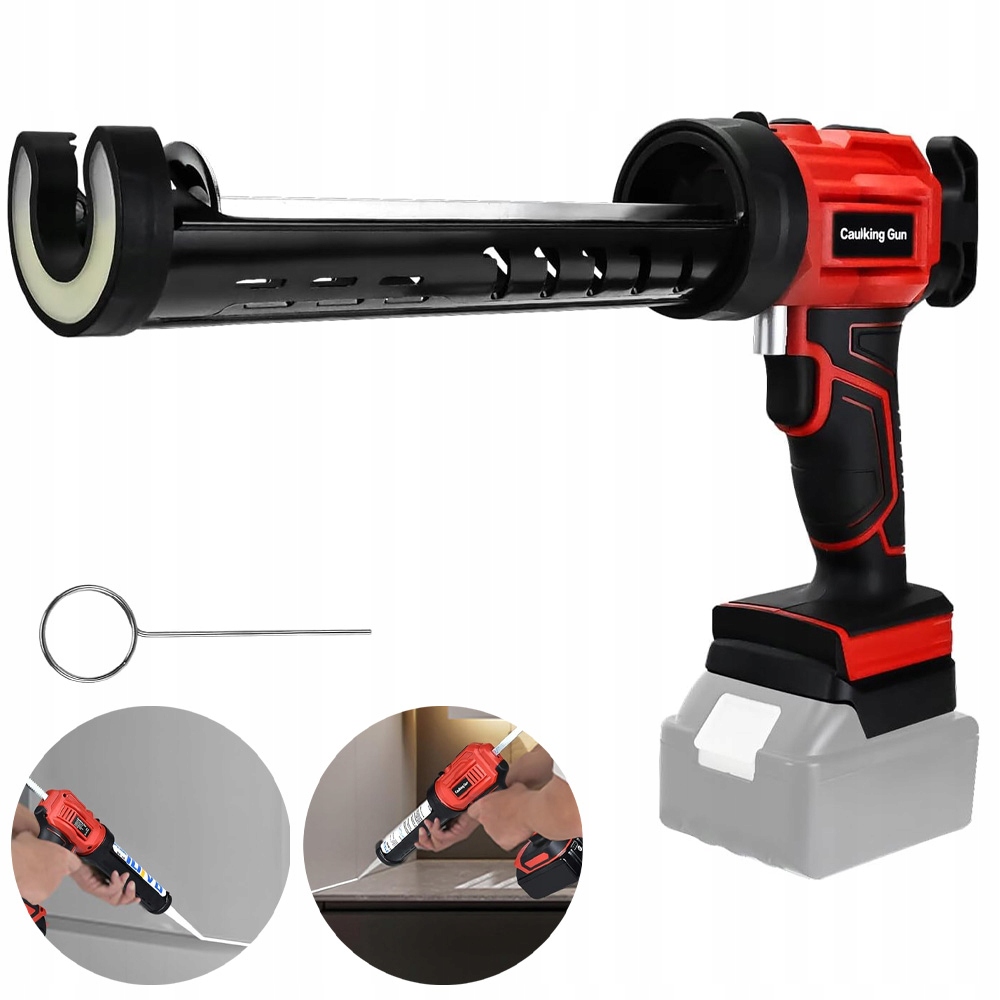 Pistole Na Lepidlo Na Sklo Pro Utěsnění 4 Rychlostí S Led Lampou, Červená