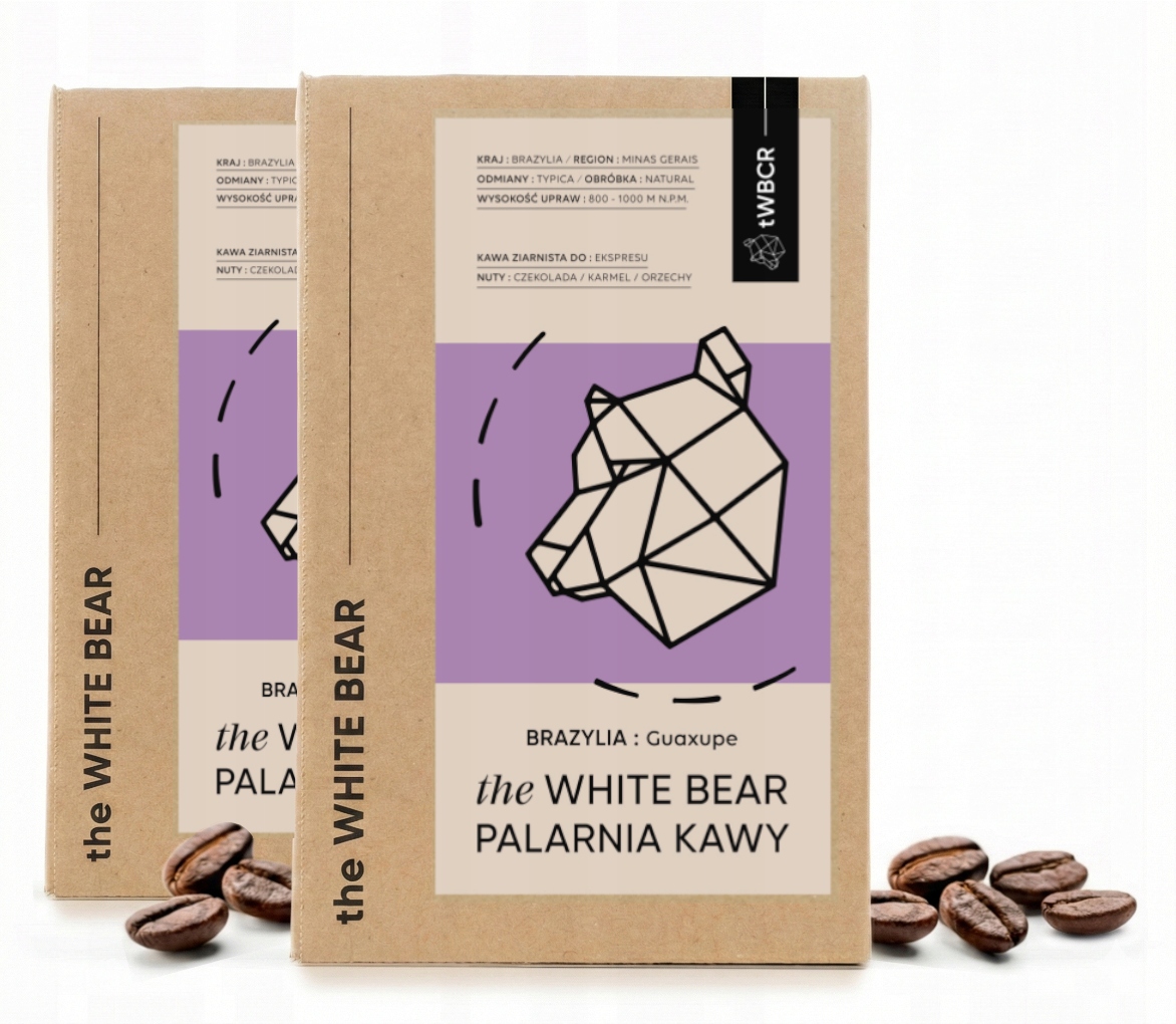Levně Sada 2x káva káva Arabica The White Bear Brazil Guaxupe A 1000 g