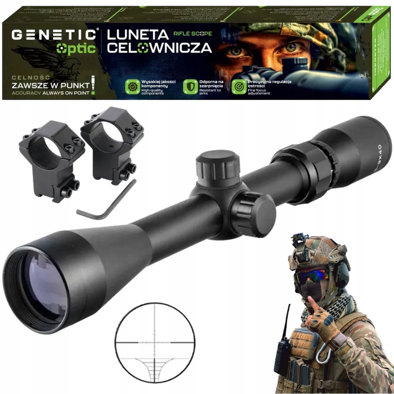 Zaměřovací Dalekohled 3-9X40 Zaměřovač Pro Vzduchovku Zoom Mil-dot Vysoká Montáž