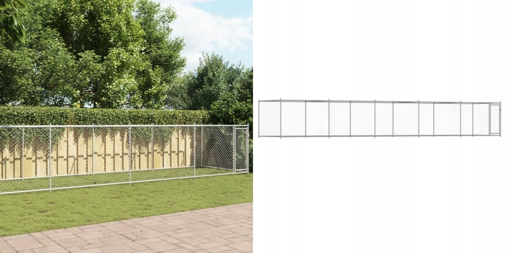 Levně Šedá, Klec pro psa, 5 m, 10x2x1, ocel, s dveřmi