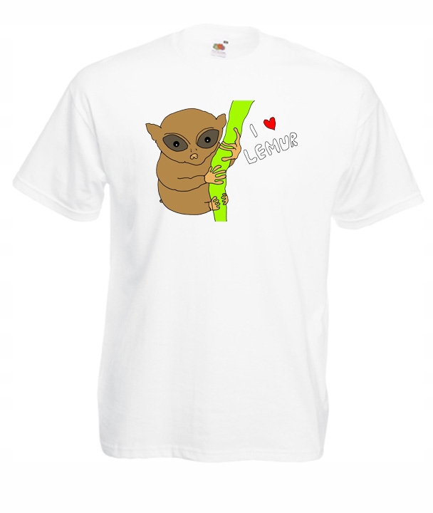 

M Koszulka Męska Lemur Love Śmieszne Wzory