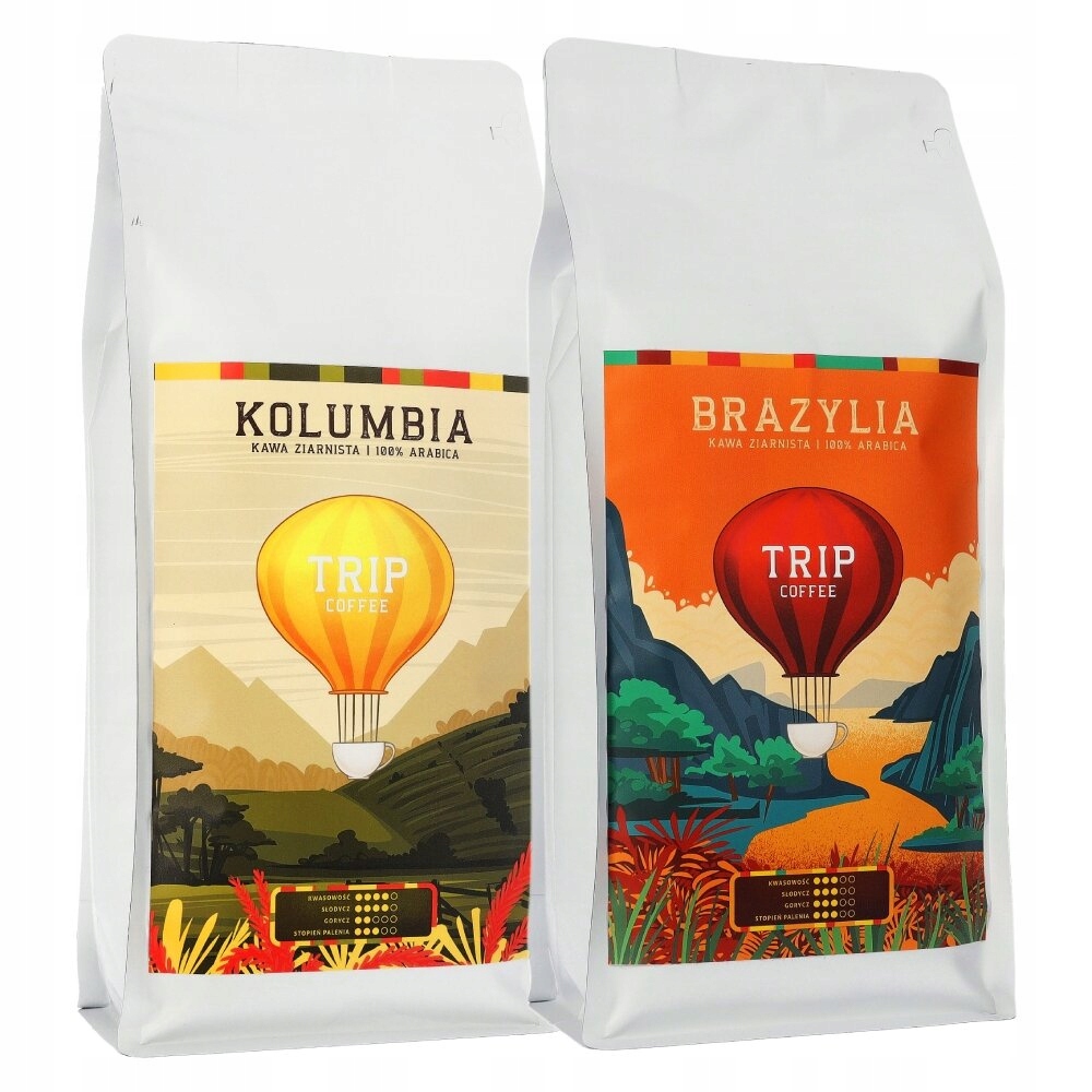 Zestaw Kawa ziarnista Trip Coffee Brazylia Trip Coffee Kolumbia 2x1kg