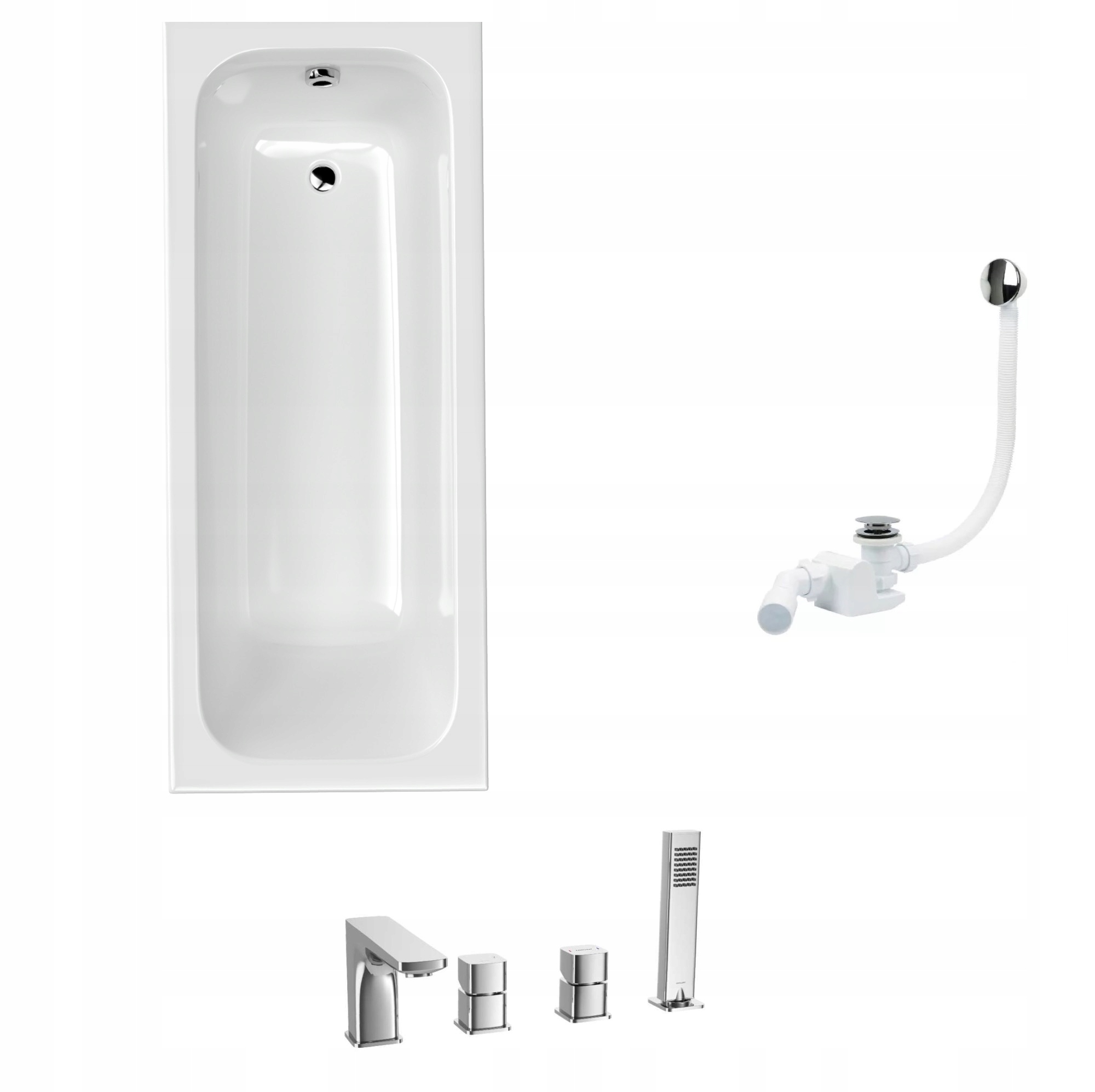 Obdélníková vana Bell 180x75 s 4-otvorovou baterií