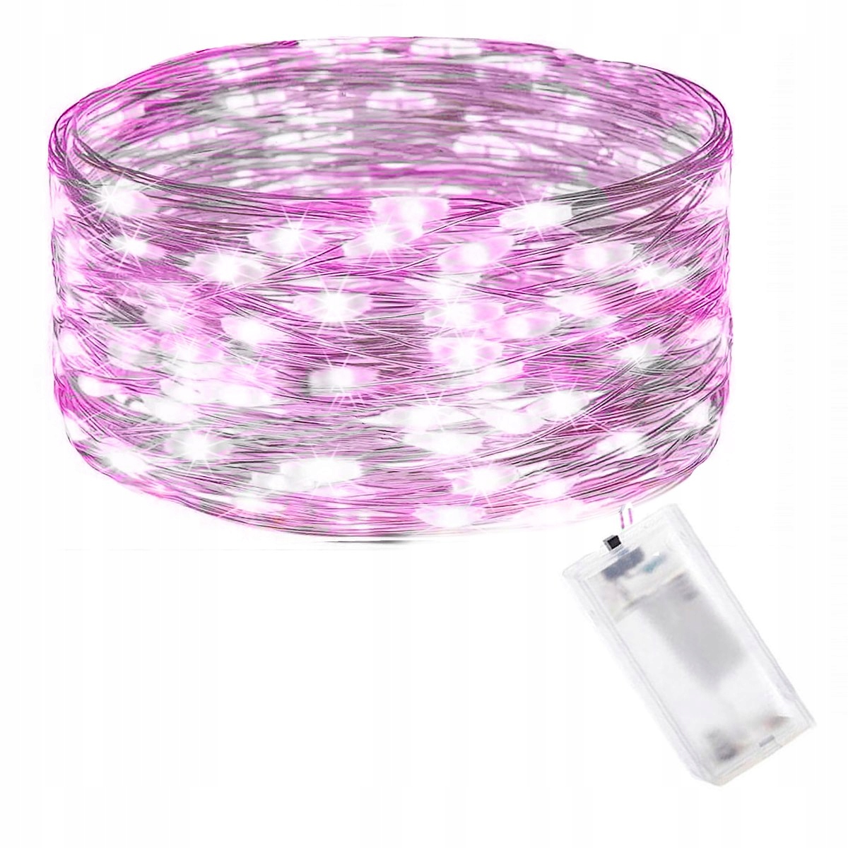 

Lampki Druciki 20 Led Na Baterie Różowe Na Choinkę