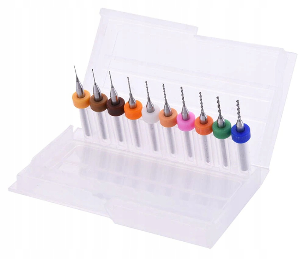 684 Mini wiertła PCB 0,3-1,2mm 10szt wierteł Stan opakowania oryginalne