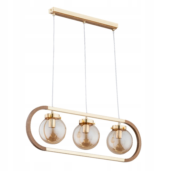 Stropná lampa Rino Drevená v medovo-hnedom prevedení do jedálne a haly