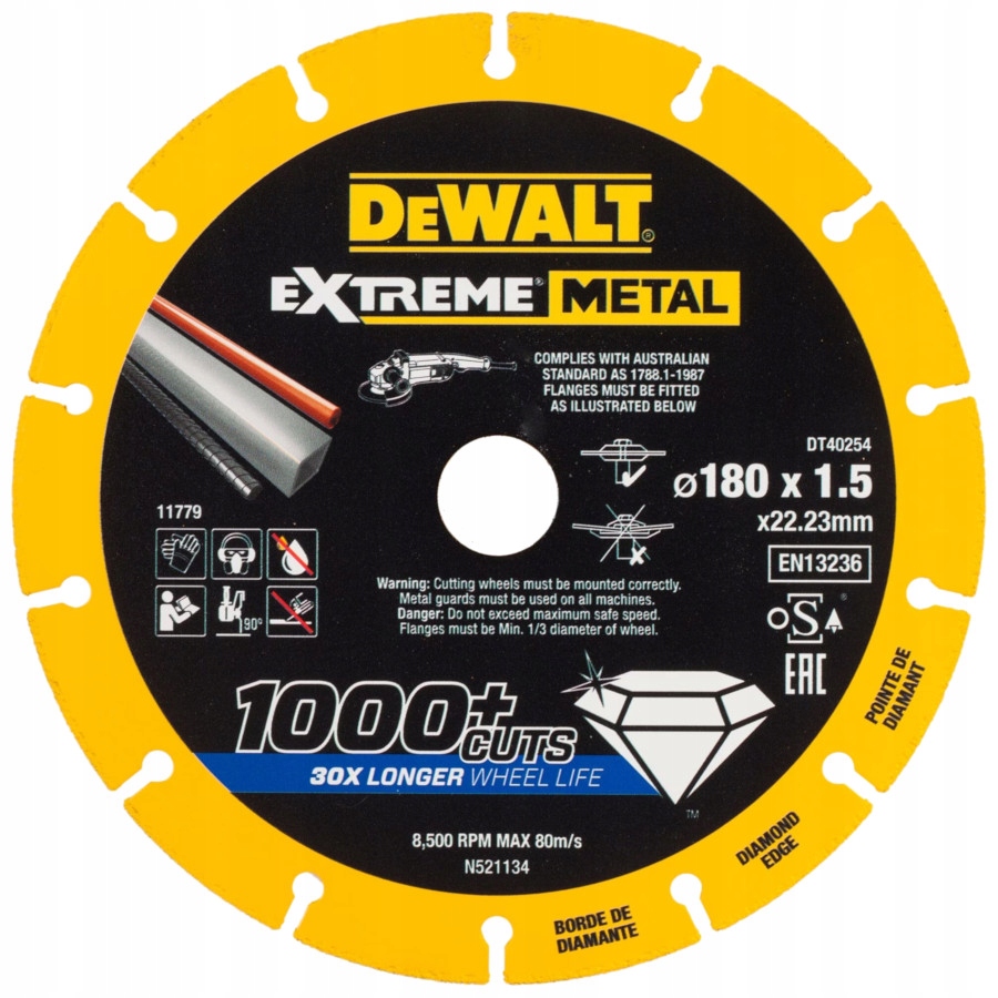 

Tarcza diamentowa do metalu 180x22.2x1.5mm DeWalt
