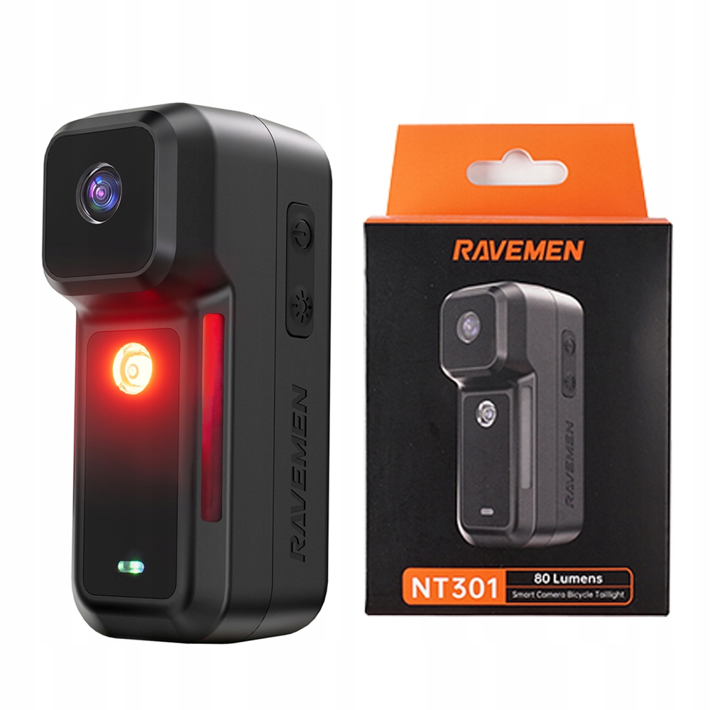 Ravemen NT301 lampa tylna z kamerą 2K, szeroki kąt, nagrywanie pętli