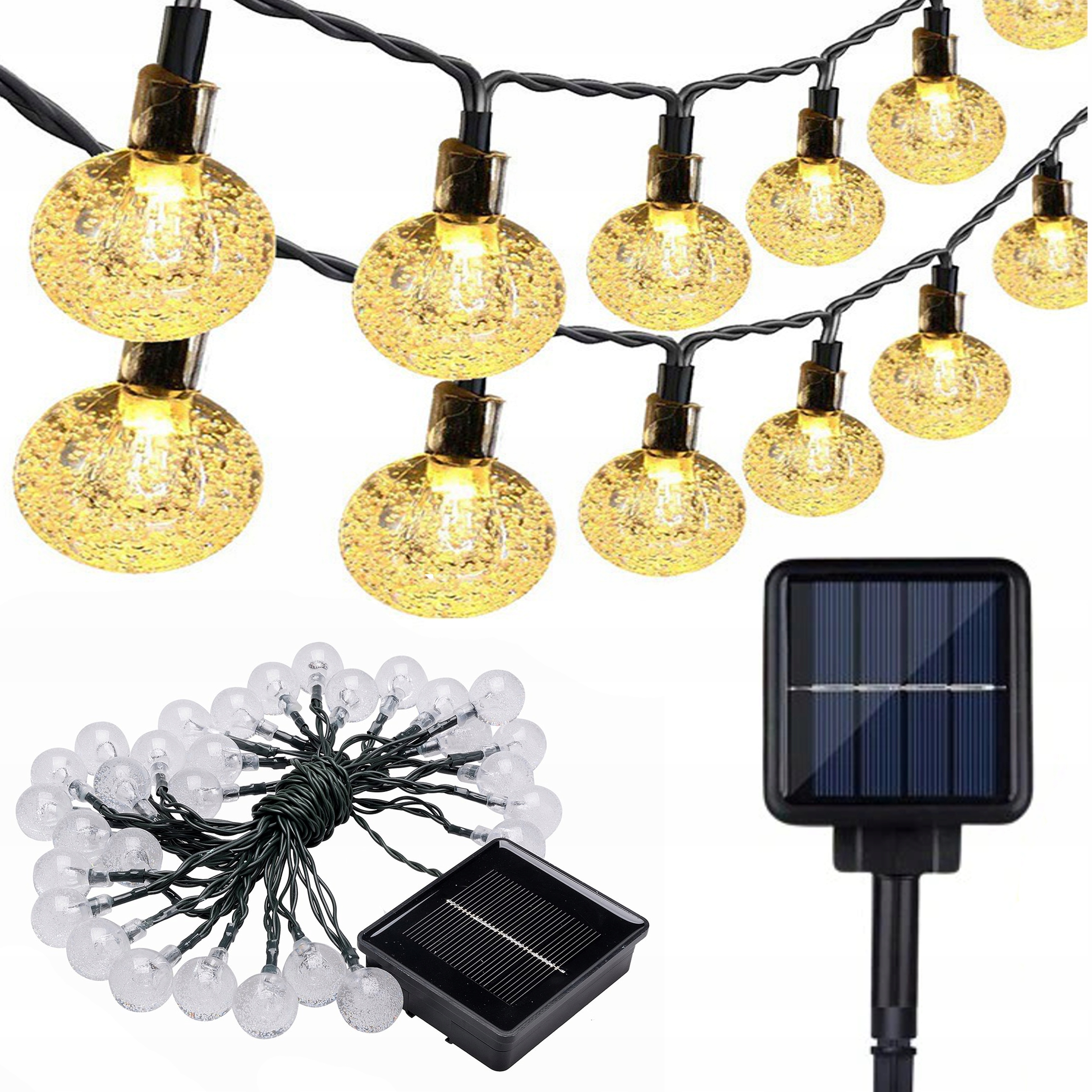 LAMPKI OGRODOWE SOLARNE GIRLANDA 50LED, 9m CIEPŁE