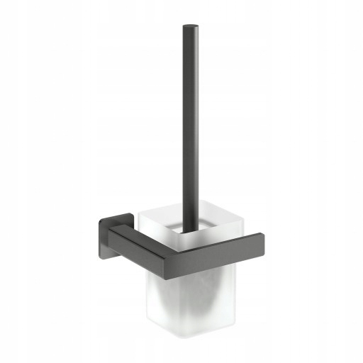 Toaletní Kartáč Závěsný Skleněný Mosazný Grafit