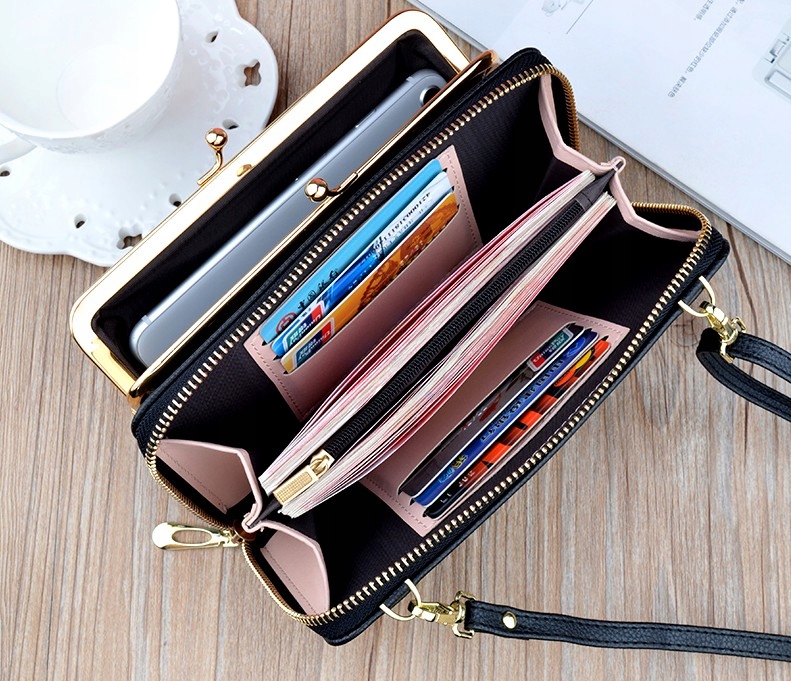 Torebka listonoszka Portfel Kopertówka na telefon Kolor okuć złoty