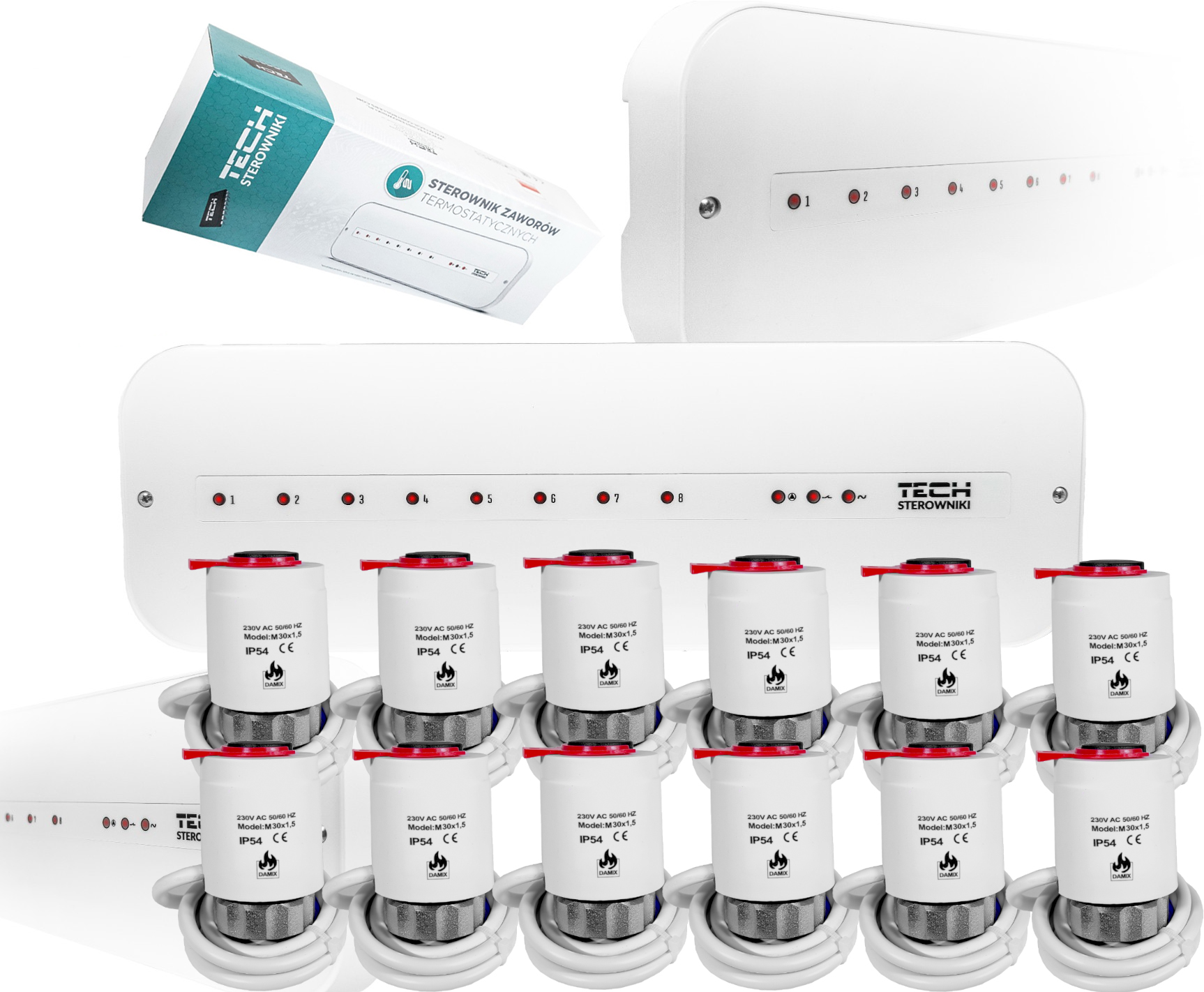 Ovládač Lišta L-5-S Slim +12 Termoelektrické Pohony M30NC 230V Damix