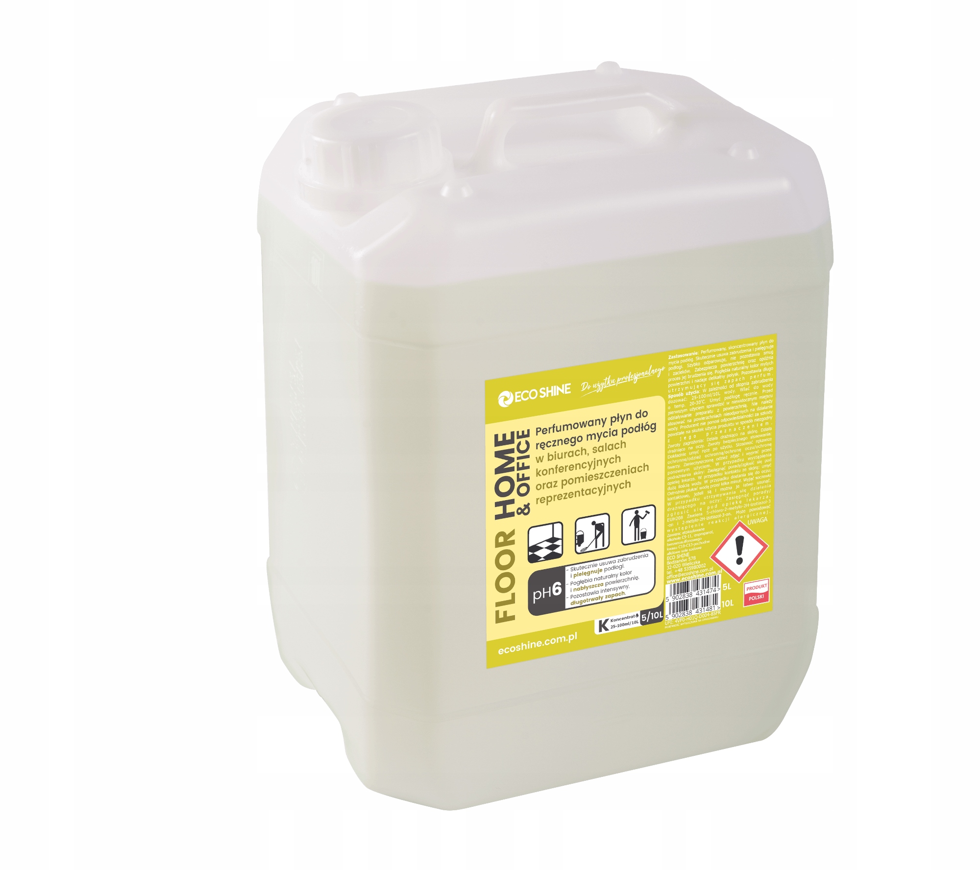 Levně Profesionální prostředek na mytí podlah – EcoShine Home&Office 5L
