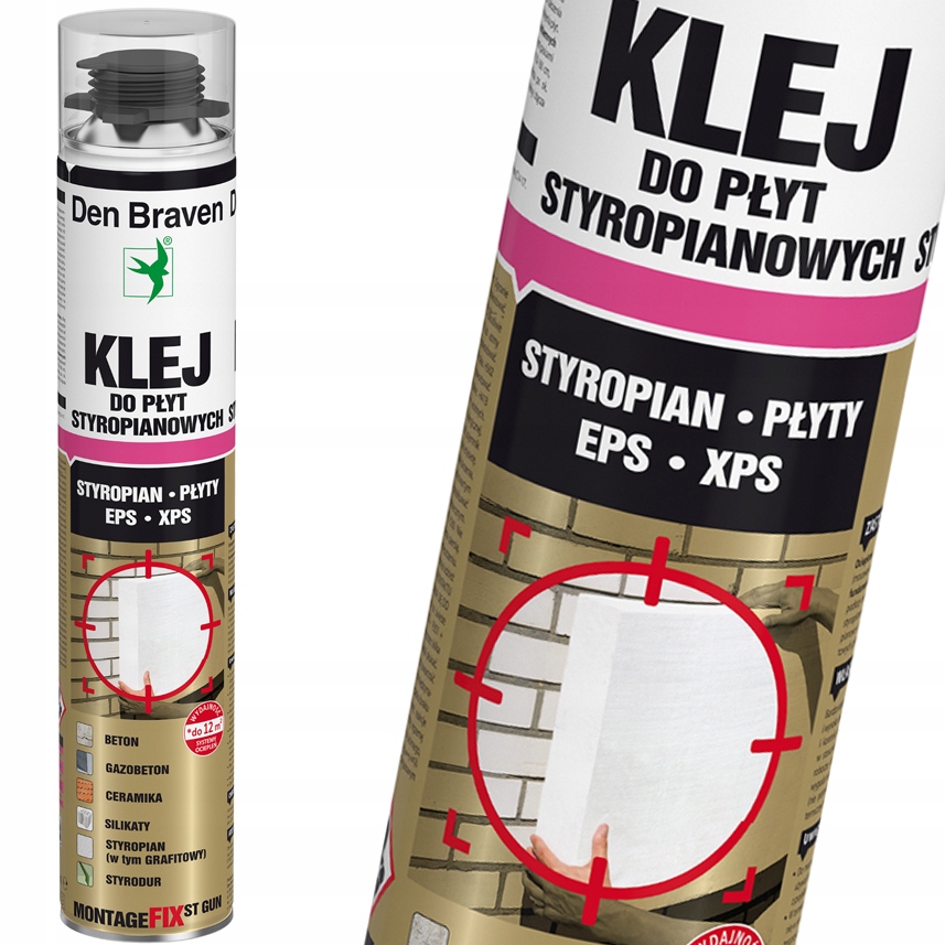 

Mocny Klej do styropianu Den Braven Xps 750ML
