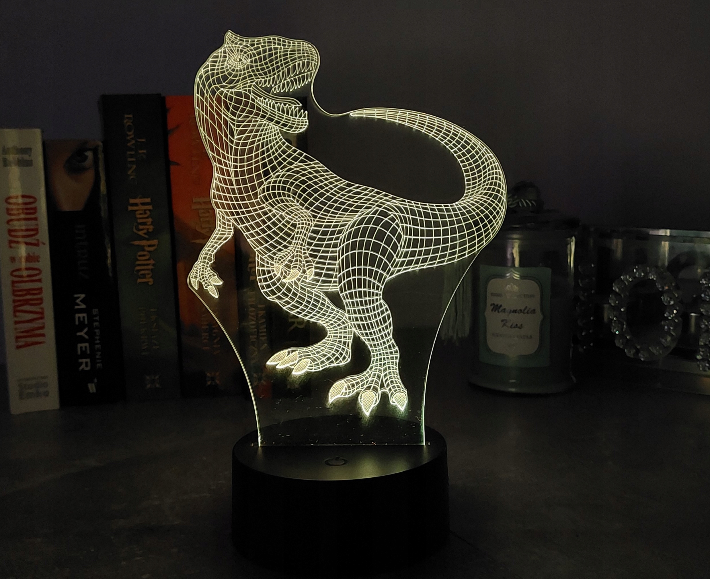 LAMPKA NOCNA DINOZAUR 3D LED KOLORY RGB + PILOT Marka inna marka
