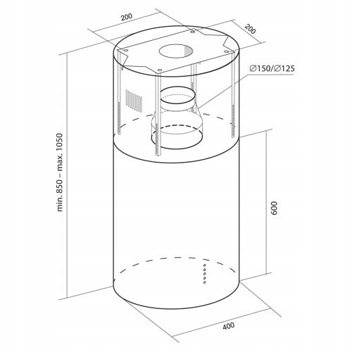 Okap Toflesz Baltic Plus Black POŁYSK Model Baltic Plus