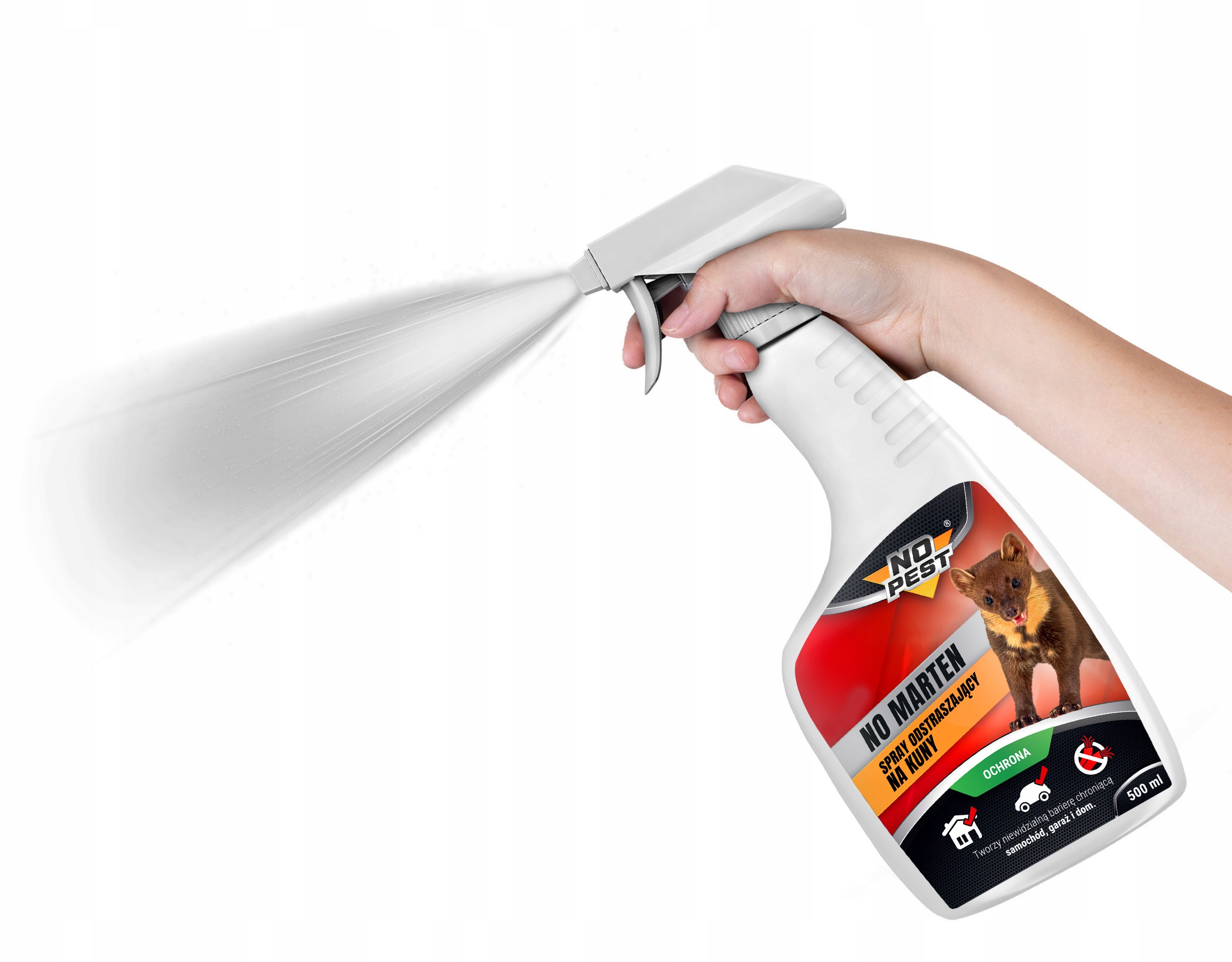 ŚRODEK SPRAY PŁYN PREPARAT NA KUNY ODSTRASZACZ KUN NO MARTEN NO PEST 500ML Rodzaj rozpylacz, aerozol