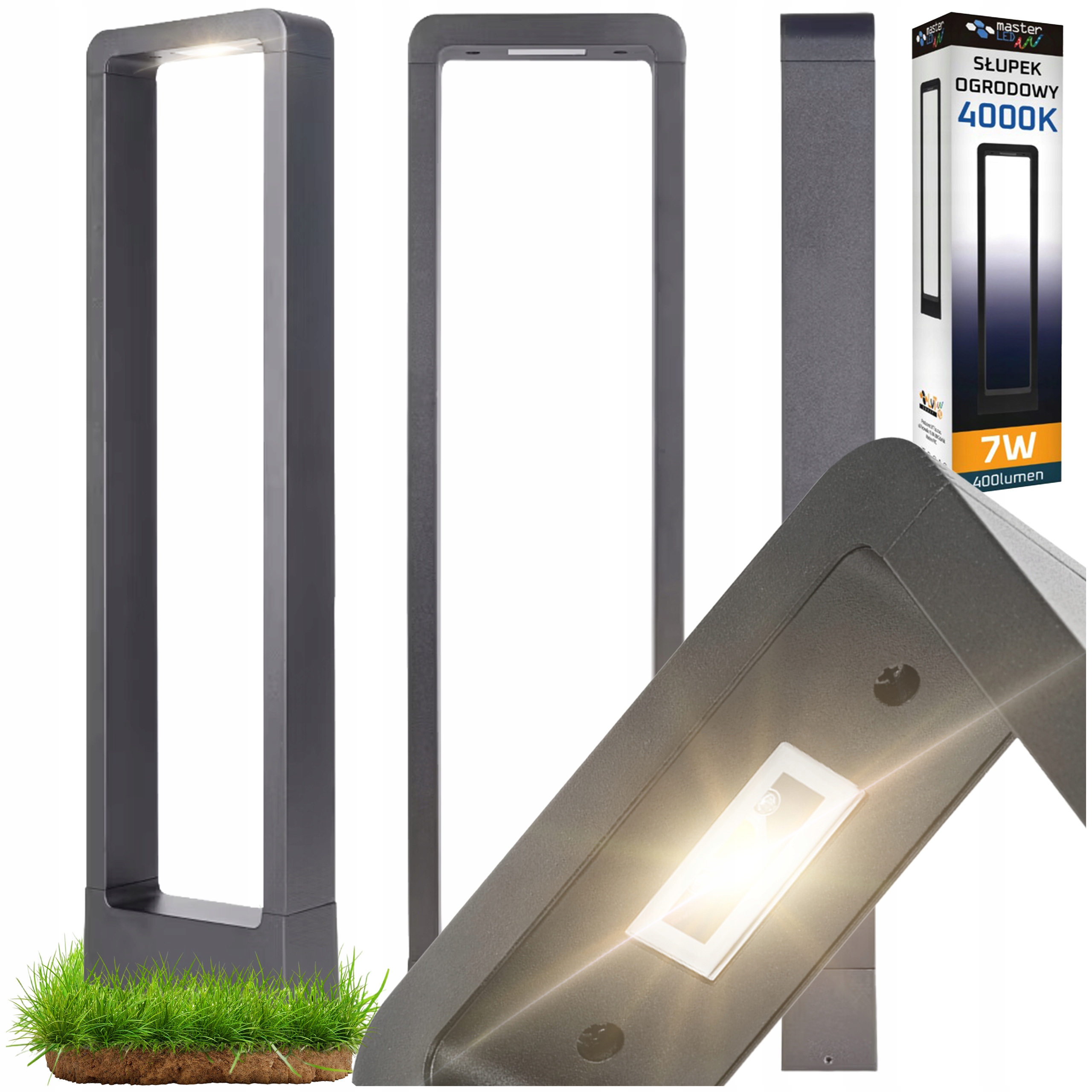 Zahradní Led lampa Stojící Venkovní Vodotěsná IP54 60cm 7W Antracit