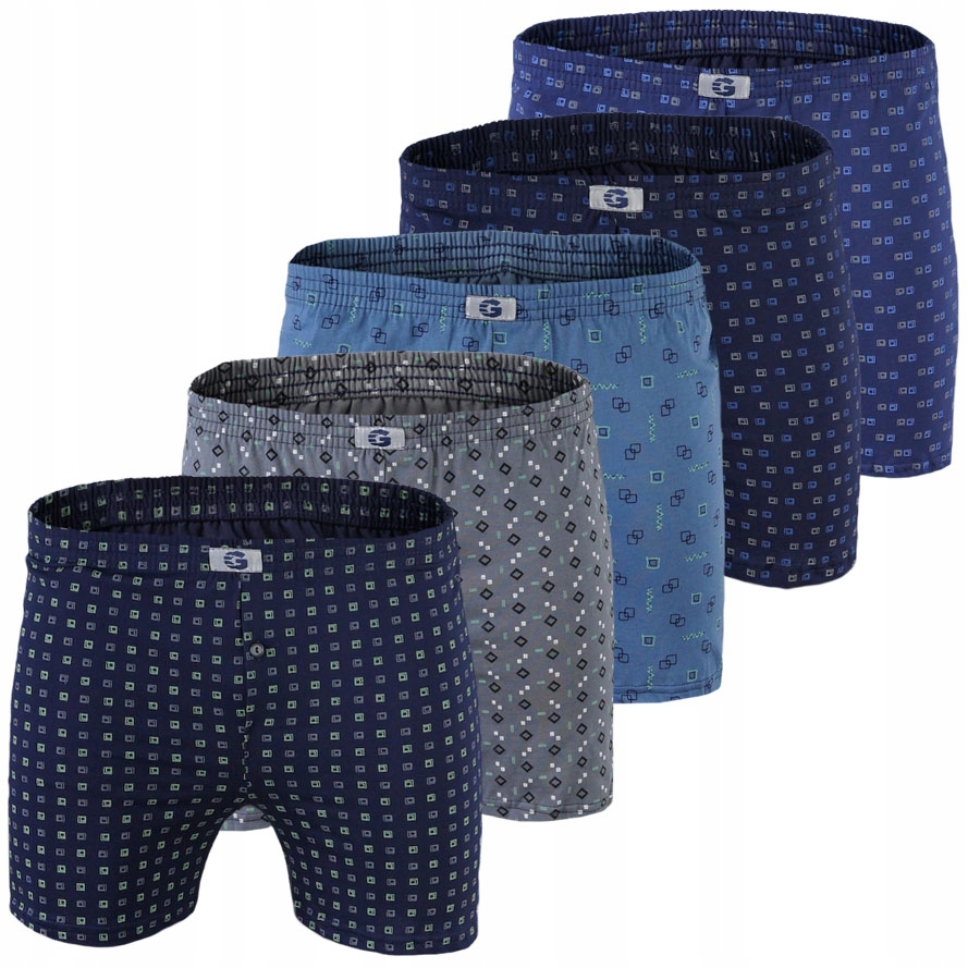 5-PAK Pánské boxerky slipy s bavlněnými vzory MIX různé Pl Gucio 5XL
