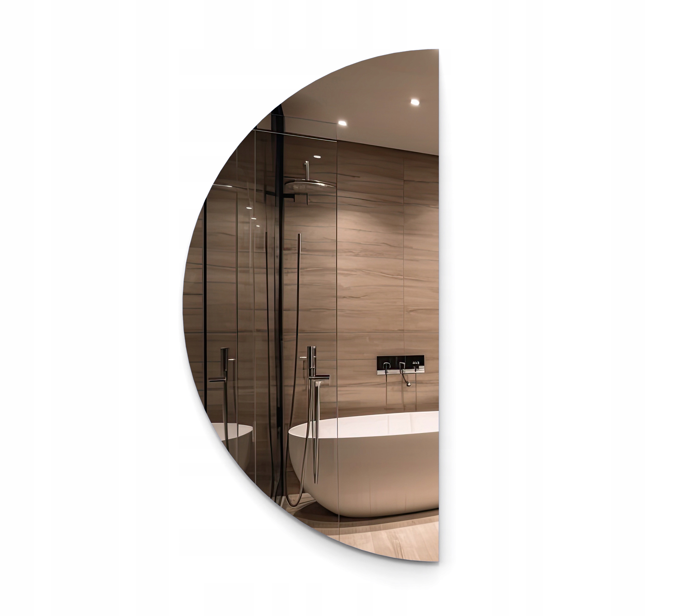 Polokruhové zrkadlo Vlepovacie alebo závesné 50x100 Poľská Výroba