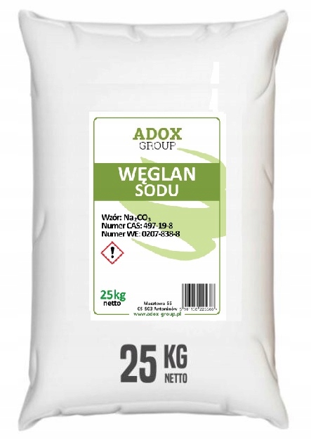 

Węglan sodu 99% 25kg Soda kalcynowana, lekka –adox