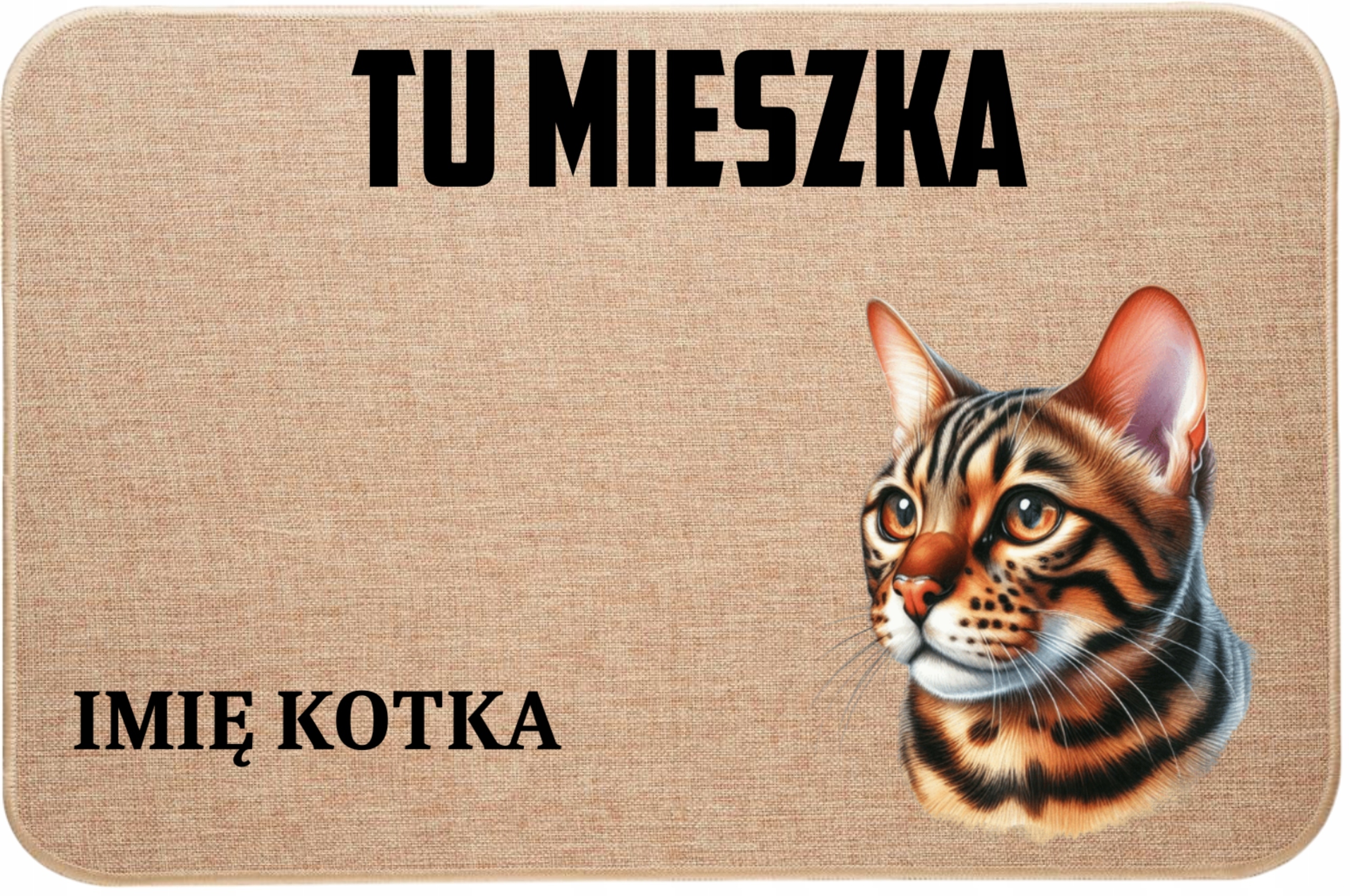 Ľanová Vstupná Rohožka Tu Žije Meno Mačiatka Pre Mačku