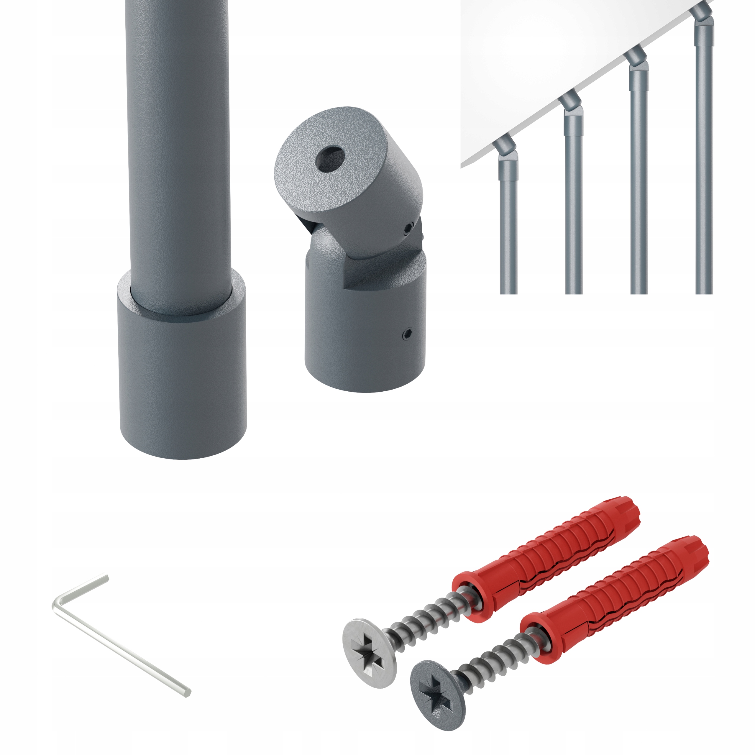 Zábradlí na schody harfa šikmo nastavitelné antracit 295 cm fi 25 mm Nebo