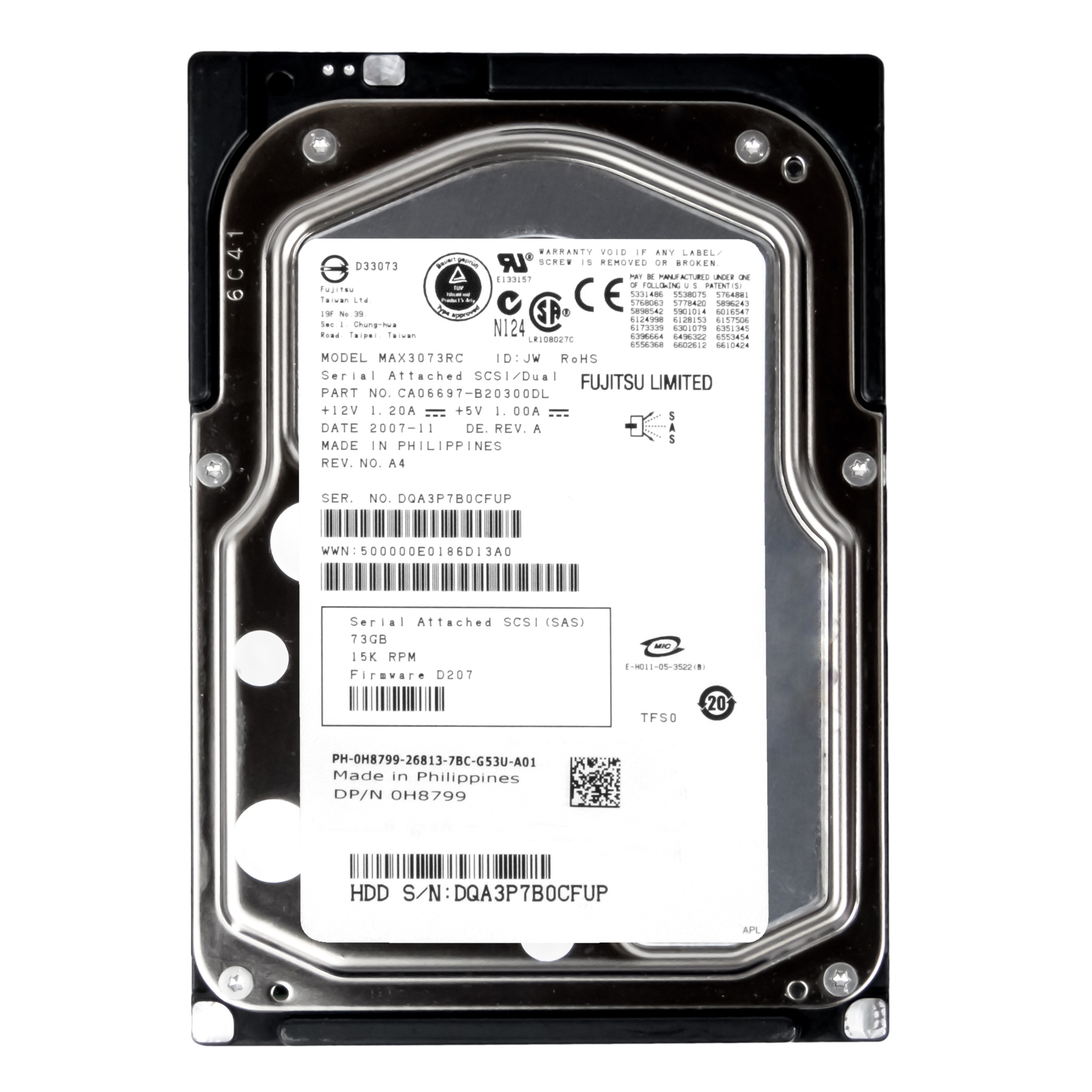 

Dell 0H8799 73GB 15K 8MB Sas 3.5'' MAX3073RC