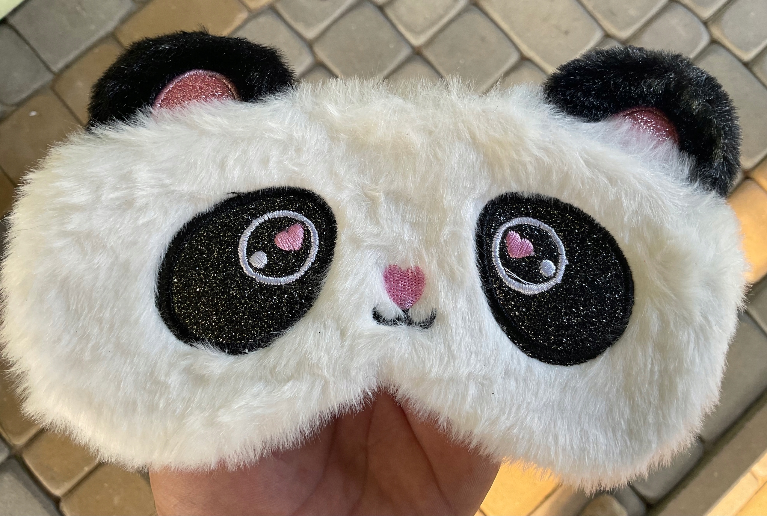 OPASKA NA OCZY MASKA DO SPANIA SNU RELAKSU MIŚ PANDA PLUSZOWA OLDMAN Materiał dominujący poliester