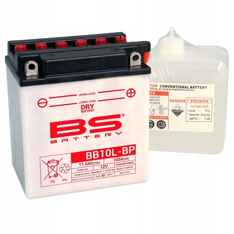 Bs Battery Vysoko výkonná batéria s kyselinovým obalom BB10L-BP 310558