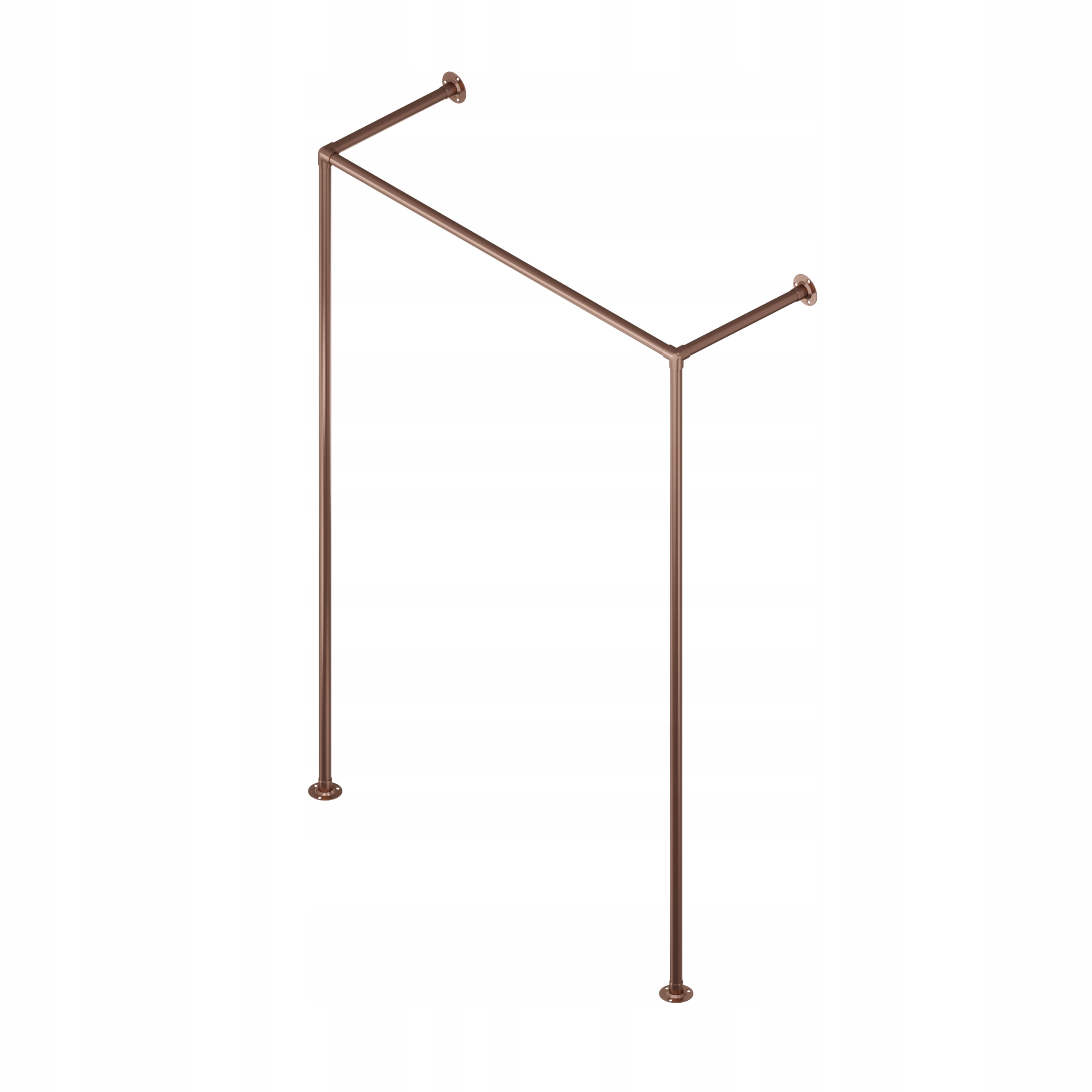 Tyč Na Oblečení Věšák Na Stěnu Loft 151x102cm fi 25mm Hotse Měděná