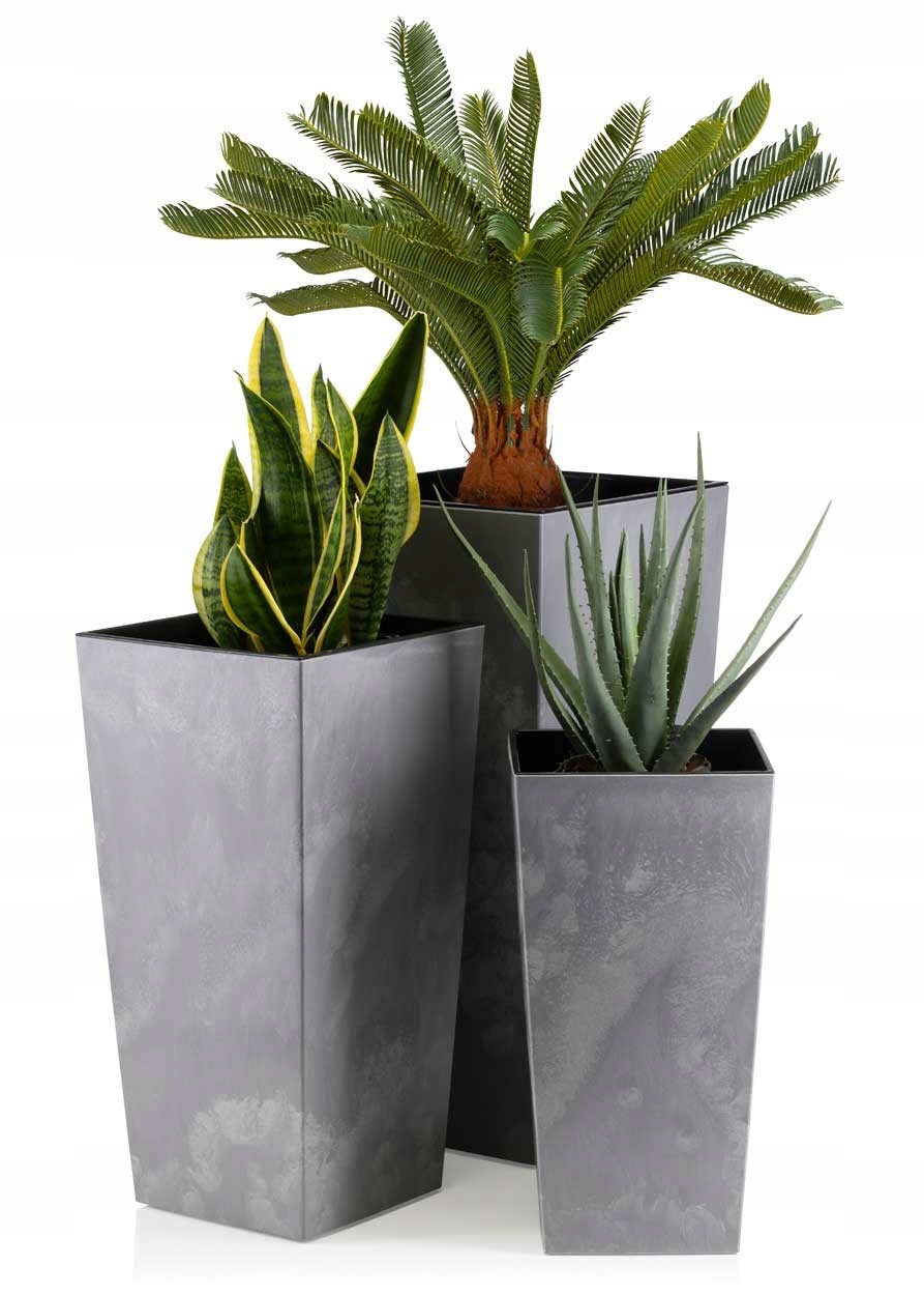 Set Kvetináčov do záhradného domu na terasu Kvetináč s vložkou Vysoká Slim x3 loft