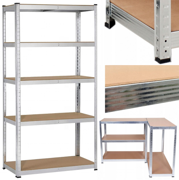 

Regał Magazynowy Metalowy Szafa Półka Mdf 875 Kg