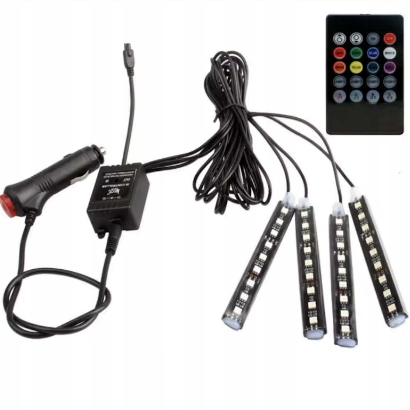 Ledy XXL OŚWIETLENIE WNĘTRZA AUTA kabiny samochodu 4x PASEK LED