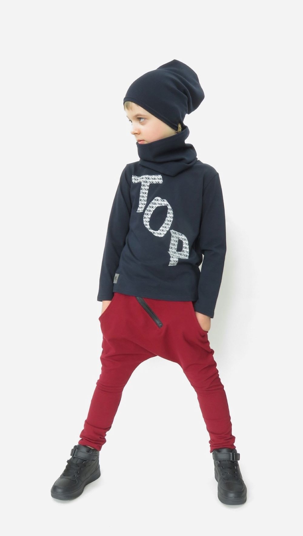 Bordowe spodnie baggy Caramba Mamma 146 Rozmiar 146