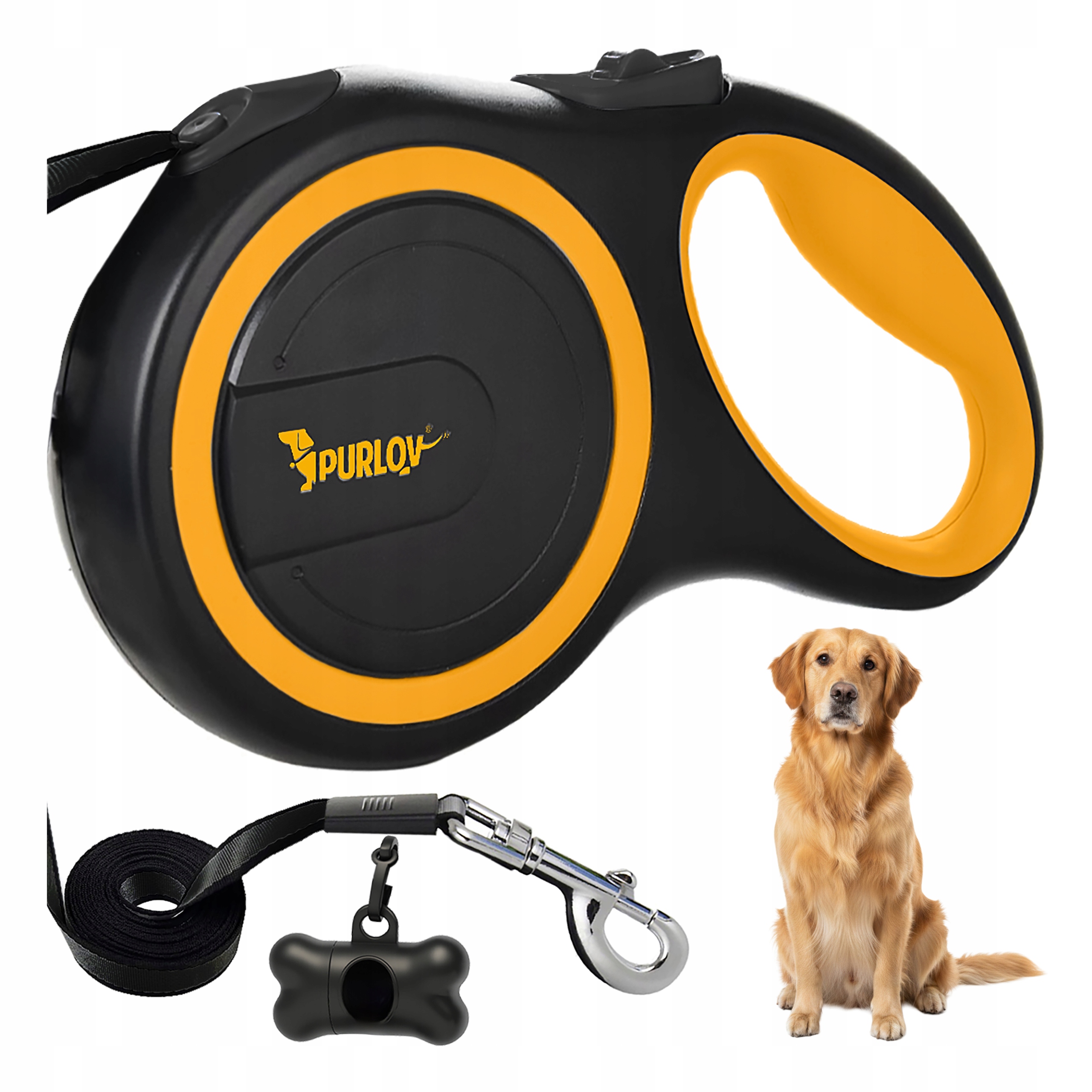 Levně Vodítko pro velkého psa Purlov 8 m 50 kg Silná páska s XXL blokádou