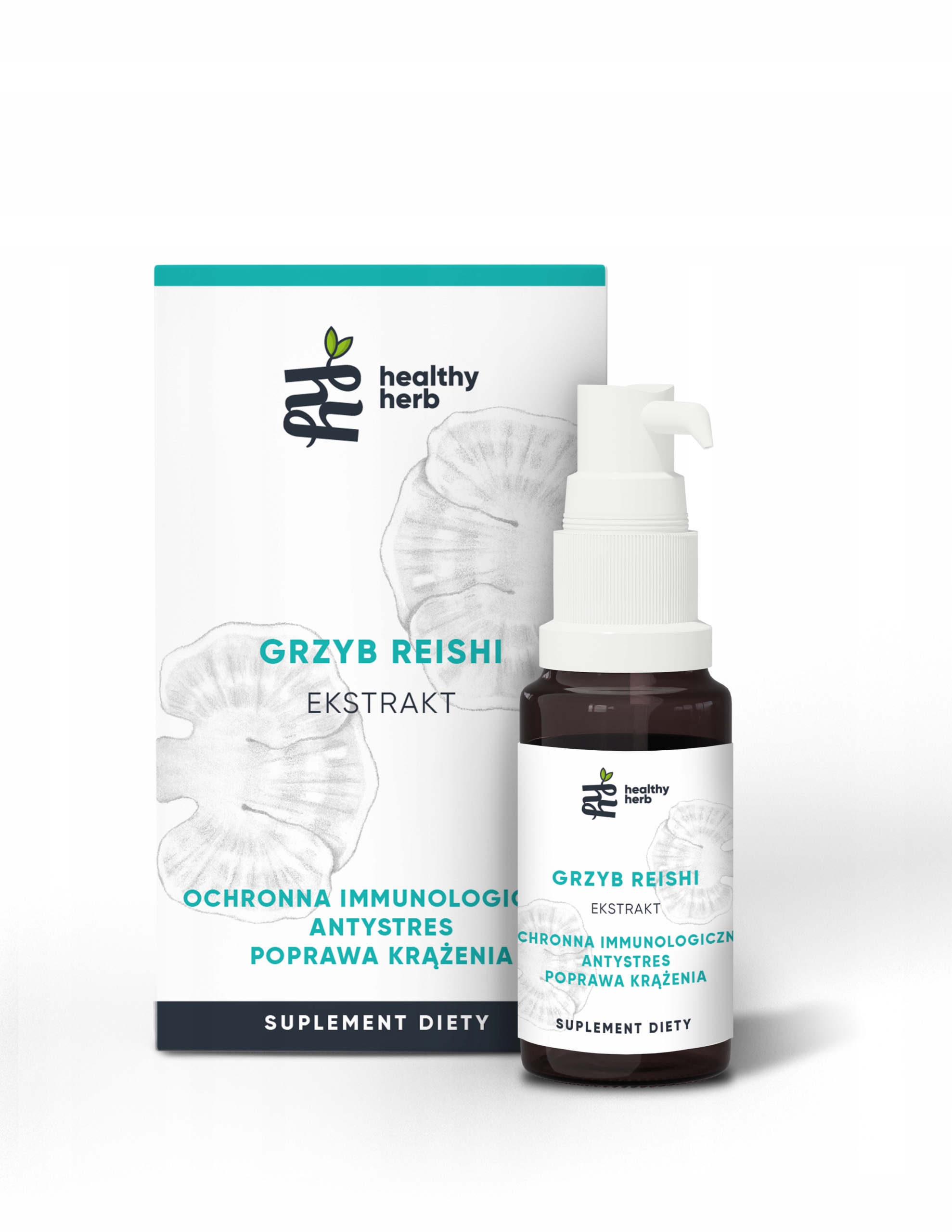 2 x Grzyb Reishi ekstrakt Lakownica żółtawa adptogeny Healthy Herb 30 ml