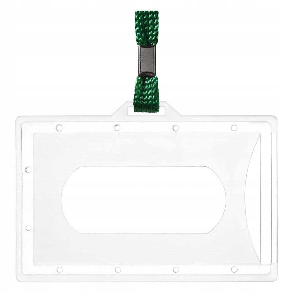 Holder ARGO z taśmą ZIELONĄ na identyfikator 601032