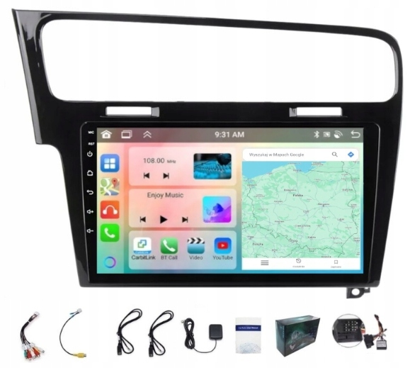 Rádio Navigácia Gps Android Vw Golf 7 2012-2019 Carplay Wifi 6GB 128GB