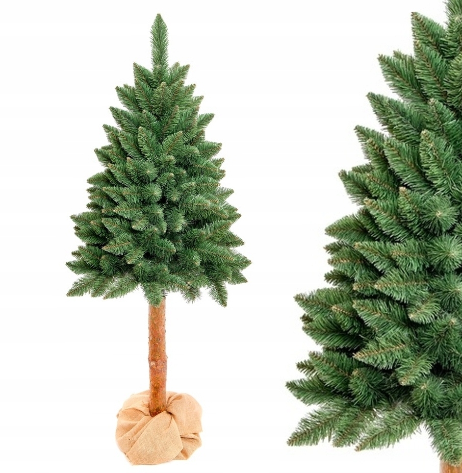 Umělý Vánoční Stromeček Zelený Přírodní Vánoční Stromek Na Kmeni Hustý 120 cm