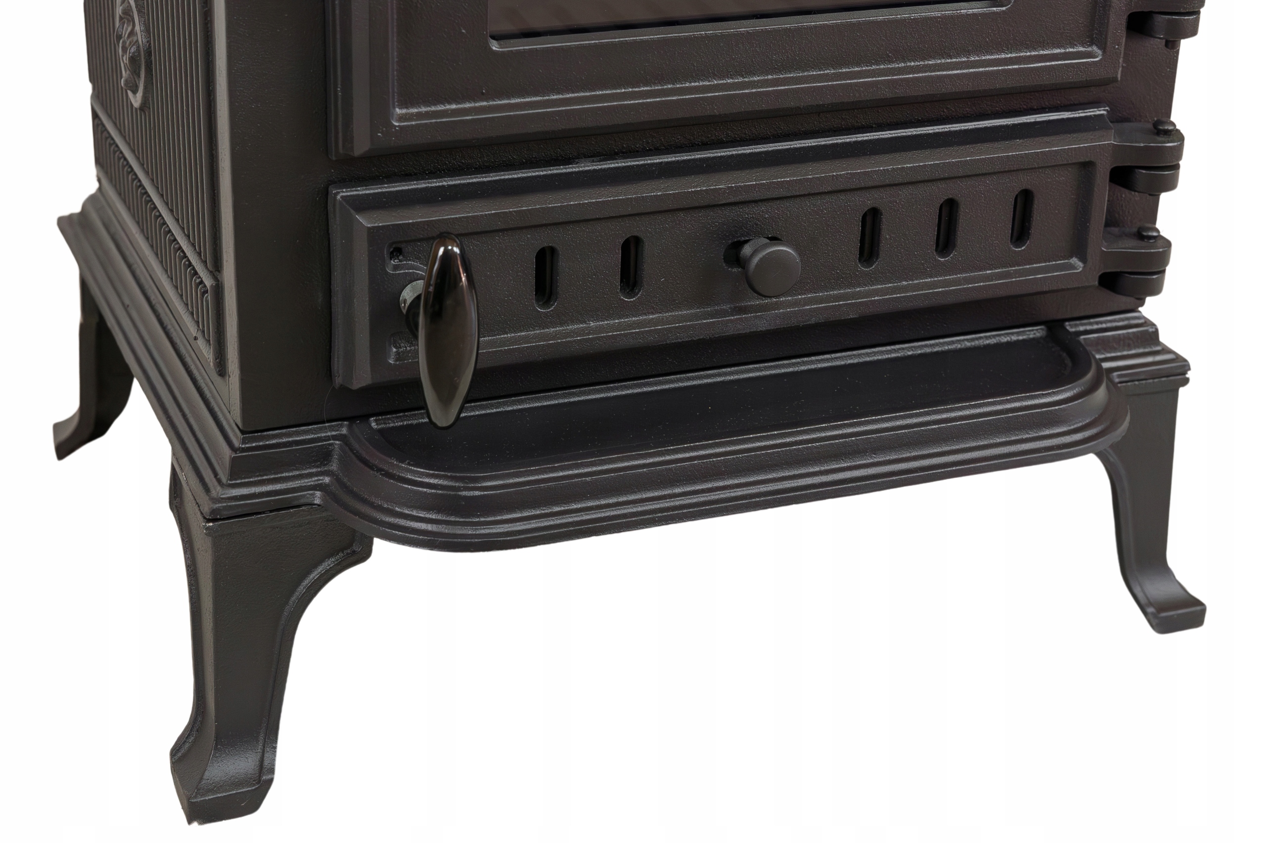 PIEC ŻELIWNY PIECYK KOZA KOMINEK ATENA 9KW + AKCESORIA KOMINKOWE ZESTAW Głębokość 34 cm