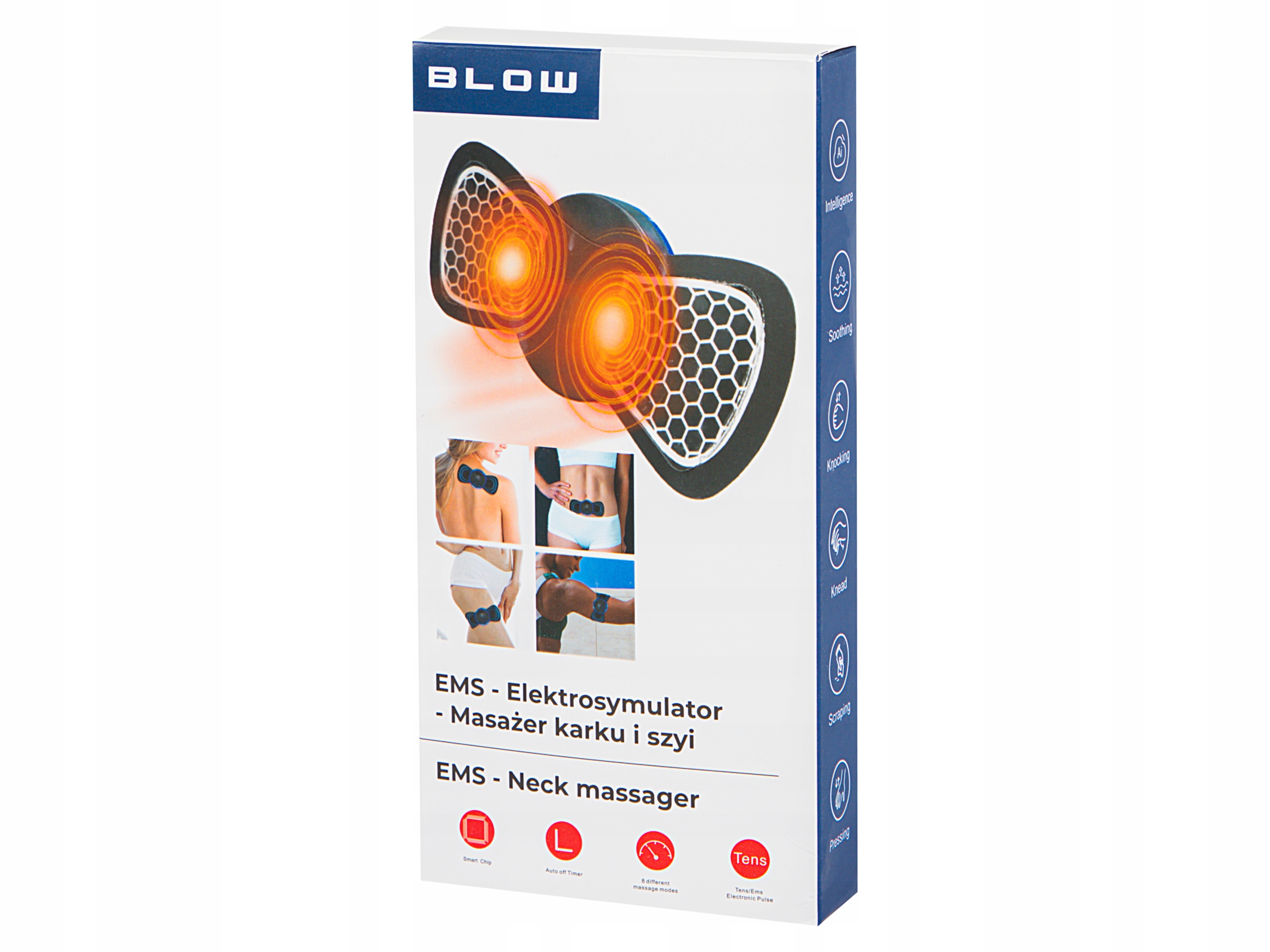 MASAŻER ELEKTROSTYMULATOR SZYI KARKU MIĘŚNI BRZUCHA EMS 8 TRYBÓW USB PILOT Liczba programów 8
