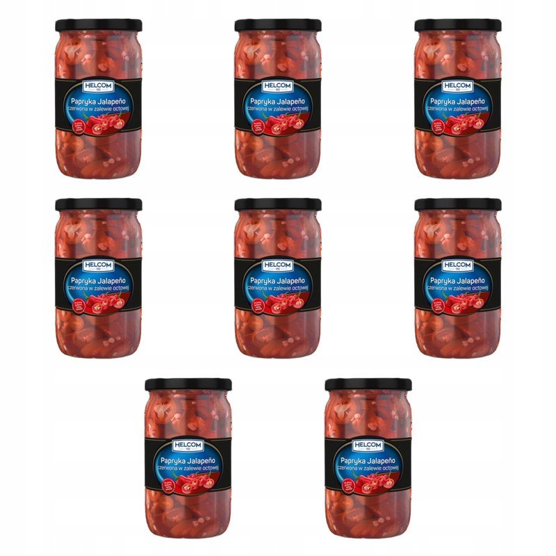 Paprika Jalapeno červená v octovém nálevu 680 g Helcom X8