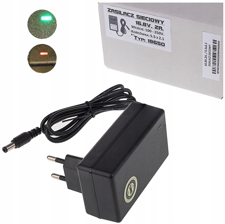 

Ładowarka Sieciowa Zasilacz 16.8V 2A (5.5x2.1)