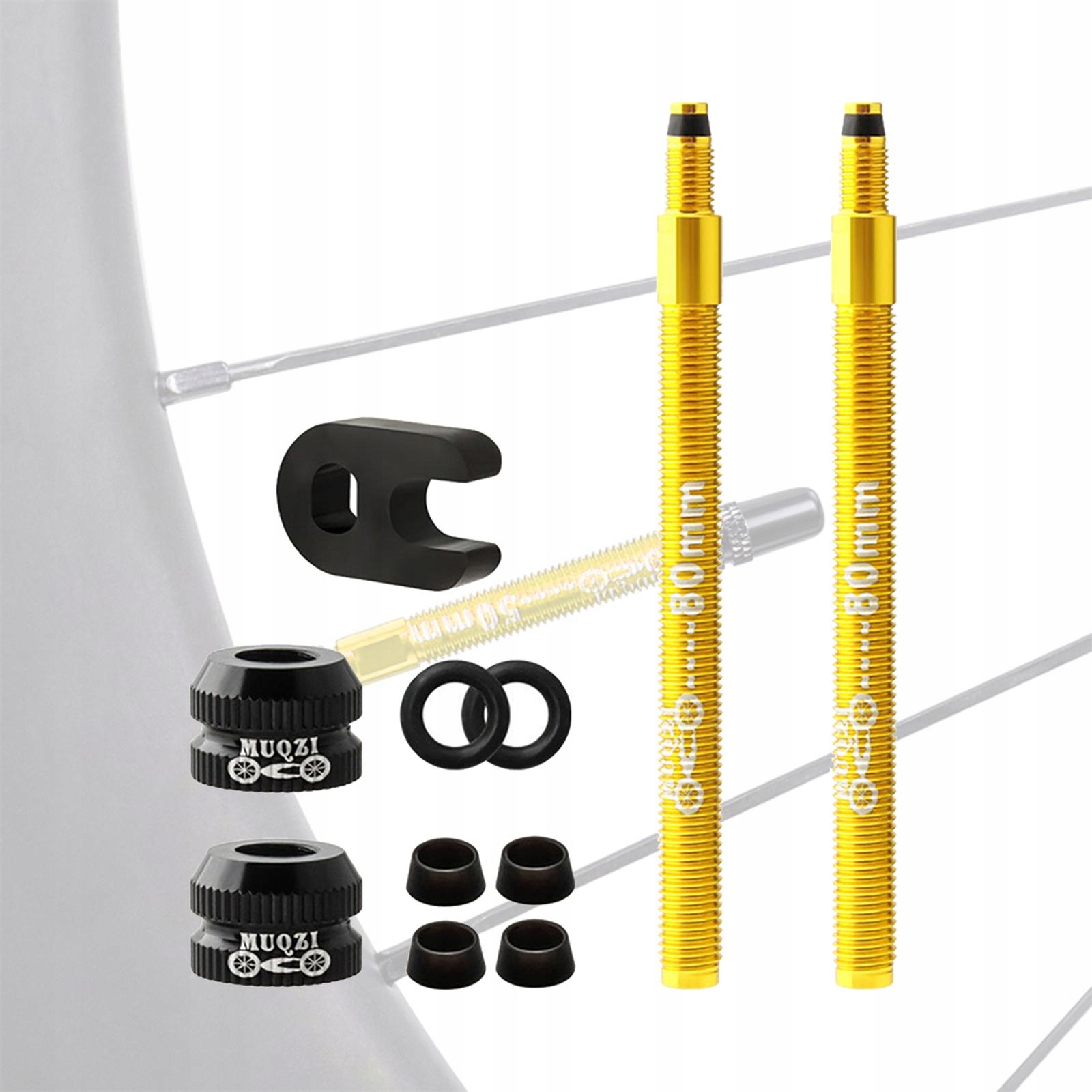 Tubeless Valve Stem Extender Zawór rowerowy ze Model Zestaw do konwersji zaworów zaworów zaworów