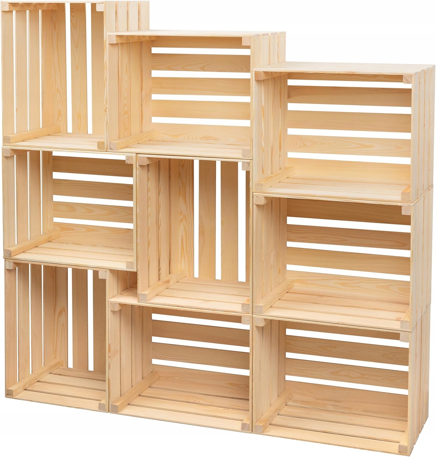 Pineea Drevené boxy veľké prírodné vintage boxy 50x40x30