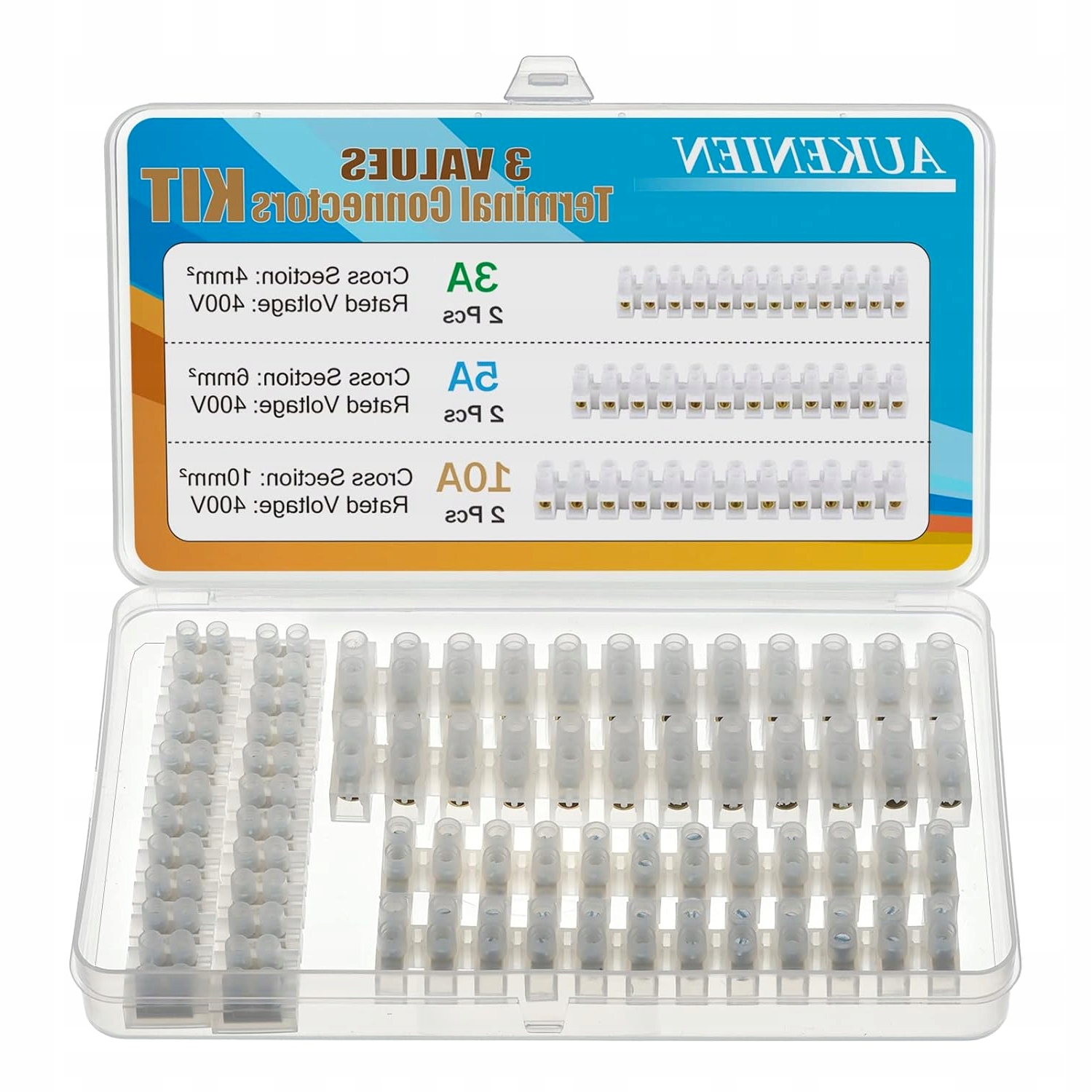 ZESTAW BLOKÓW ZŁĄCZ ELEKTRYCZNYCH 3 WARTOŚCI 6 SZT LISTWA ZACISKOWA