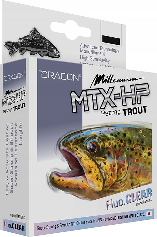 Żyłka Dragon Millenium Mtx-hp Trout 0,203mm 300m Fluo Clear Średnica (mm):