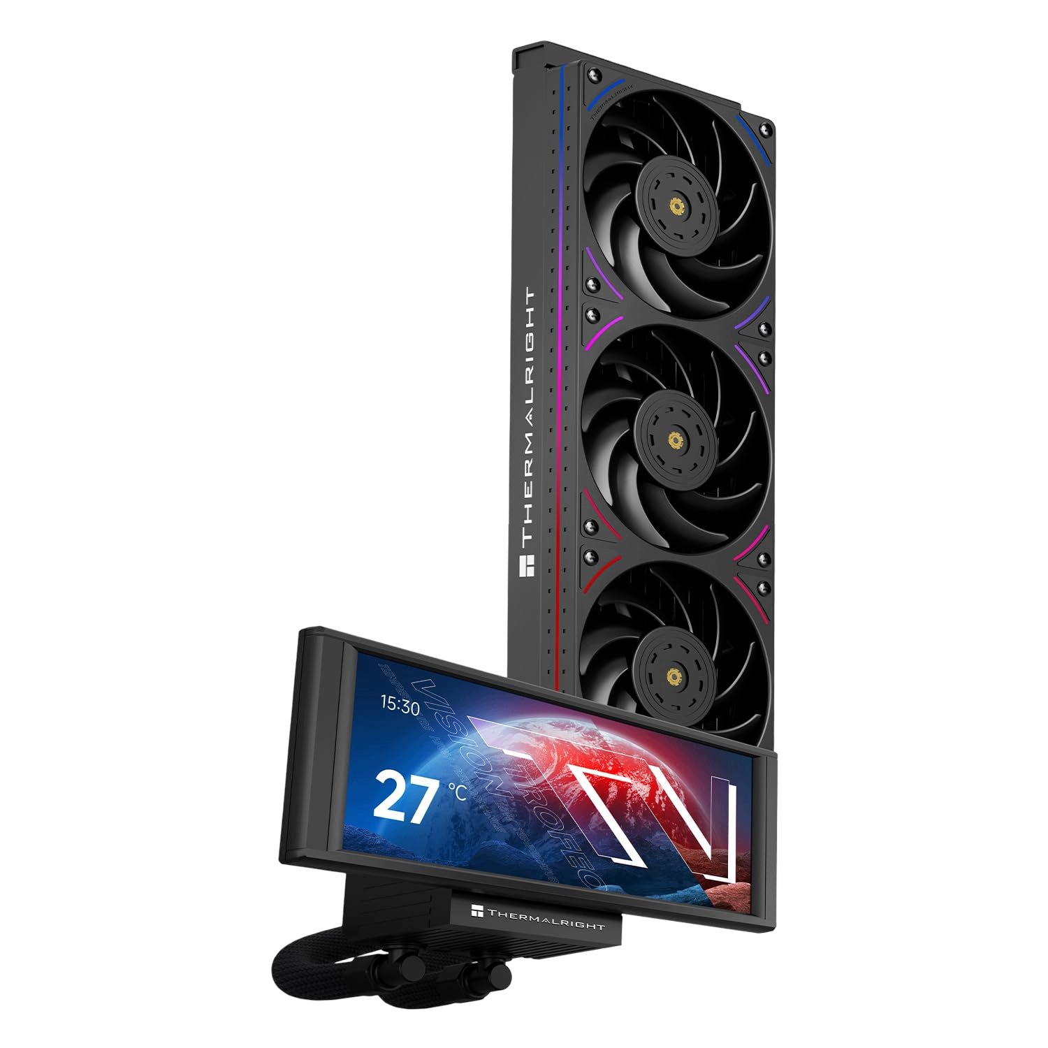 Vodné chladenie Argb AiO 3x120 mm LCD displej Intel LGA1851/1700 Amd AM5/M4
