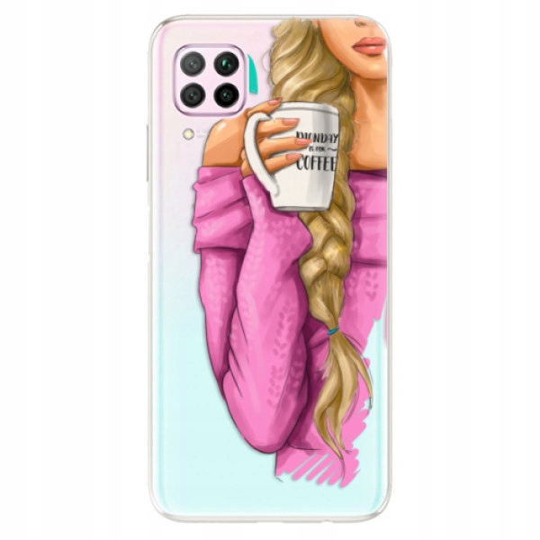Silikonowe etui iSaprio My Coffe and Blond Girl do Huawei P40 Lite